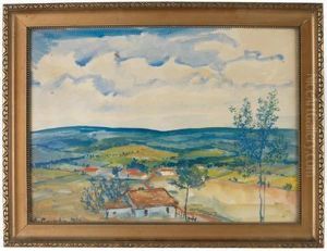 Weite Leicht Hugelige Landschaft by Anton Emanuel Peschka