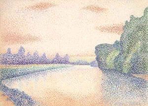 Bord de la Marne à l'aube by Albert Dubois-Pillet