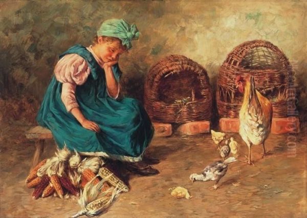 Girl With Chicks - view 1