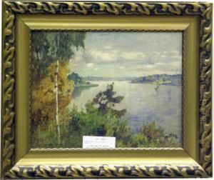 Sensommarlandskap. by Axel Peter