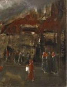 Personnages Dans La Rue by Adolphe Peterelle