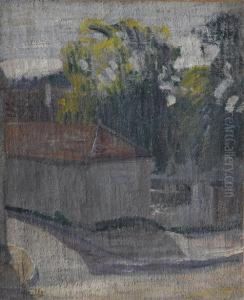 Landschaft Mit Hausern. by Adolphe Peterelle