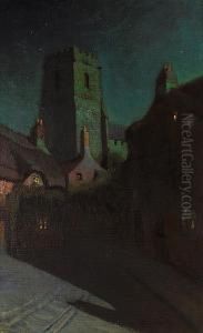 Moonlight On A Medieval Village by Charles Rollo Peters