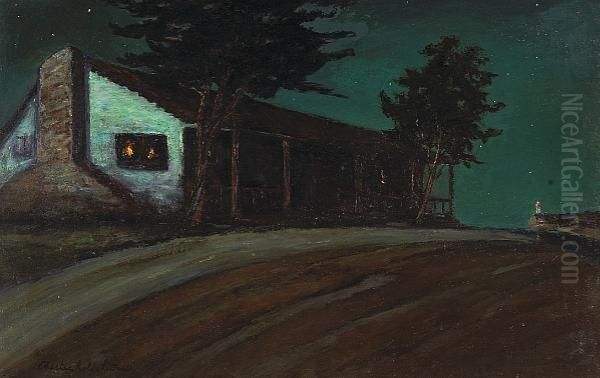 Adobe Nocturne With A Lighthouse In The Distance - view 1