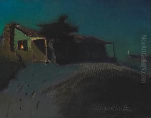 An Adobe At Night