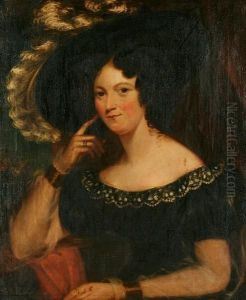 Circle Of Portrait Of A Lady Wearing A Feather Bonnet
