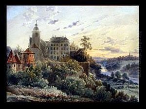 Ansicht Eines Schlosses Auf Einem Huge by Pieter Francis Peters