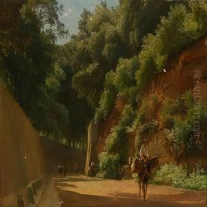 Summer Street Scene From Italy by Edvard Frederik Petersen