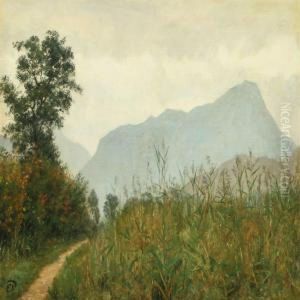 Mountain Scenery,italy by Edvard Frederik Petersen