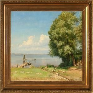 Sommerdag Ved Stranden by Edvard Frederik Petersen