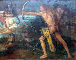 Hercules and the Stymphalian birds by Durer or Duerer, Albrecht