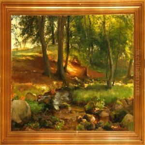 Spring Forest Scene by Edvard Frederik Petersen