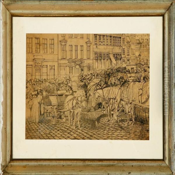Market Scenery On Nytorv Square In Copenhagen - view 1