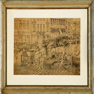 Market Scenery On Nytorv Square In Copenhagen