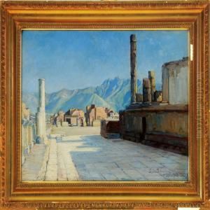 Italian Scene From Pompei On A Summer Day