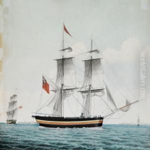 The Brig "marchant Of Newcastle" Passing Copenhagen Roadstead by Jacob Petersen