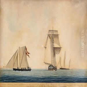 A Collection Of Six Ship Portraits From Captain Michael Moller, Copenhagen by Jacob Petersen