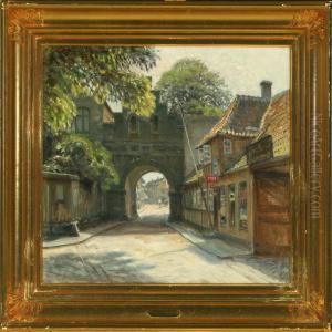 Scenery With Acity Gate In Faaborg