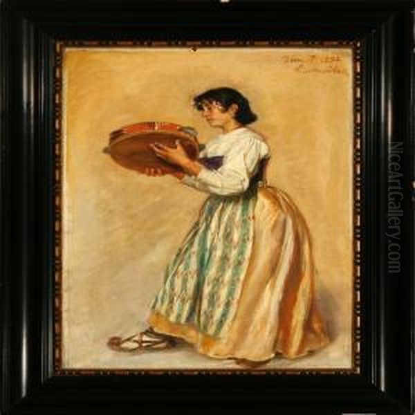 Italian Woman With A Tambourine - view 1