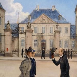 Copenhageners Promenading In Bredgade By The Old Frederiks Hospital by Tom Petersen