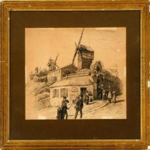 Men And Women Gathered At Moulin Rouge In Montmartre