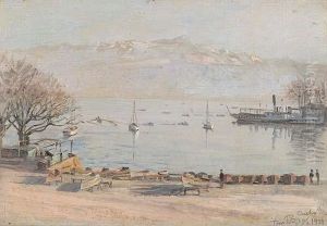 Le Lac Leman A Ouchy. 1921 by Tom Petersen