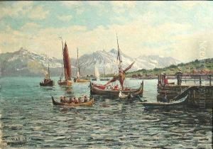 A View Of Tromso, Norway by Heinrich Petersen-Flensburg