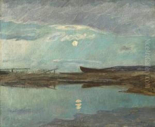Coastal Landscape In Moonlight - view 1