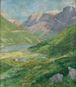 Fjallandskap Med Alv by Eilif Peterssen