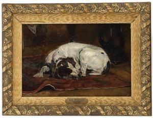 Resting Pointer In Aninterior 1887 1887 by Eilif Peterssen