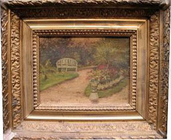A Village On The Water In The Moonlight; Also A Painting Of A Garden By Another Hand (2) - view 1