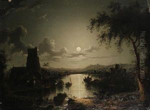 Church On A River By Moonlight