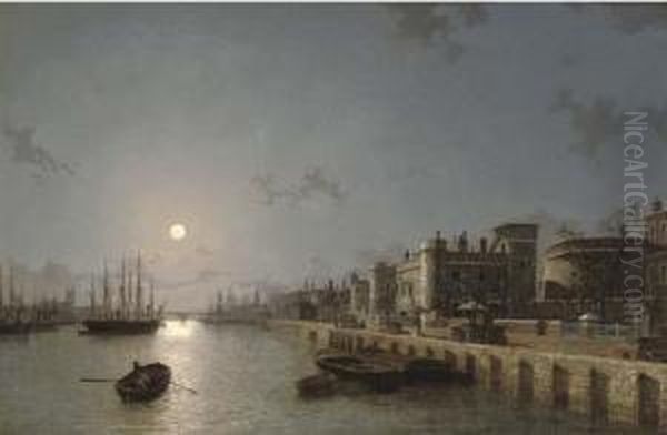 View Of The Thames By Moonlight - view 1