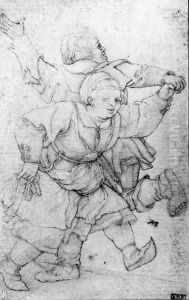 A peasant couple dancing by Durer or Duerer, Albrecht