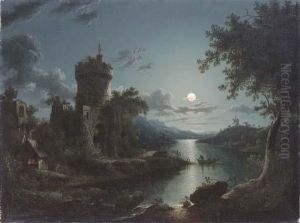 A Moonlit Castle On A Riverbank
