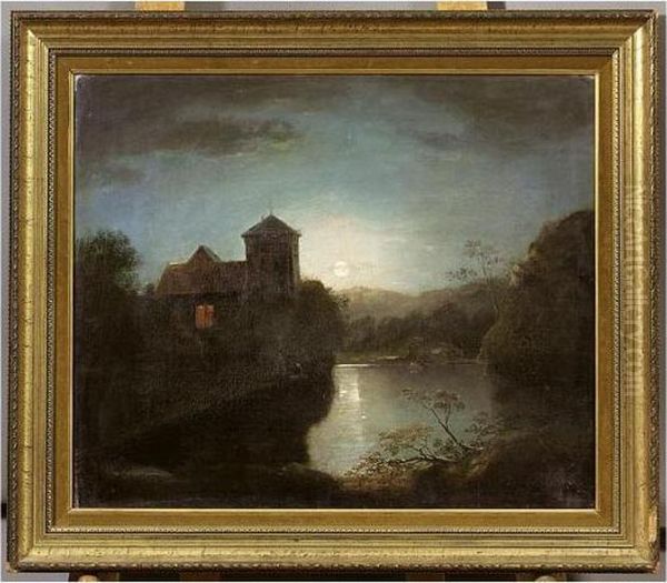 A Moonlit River Scene - view 1