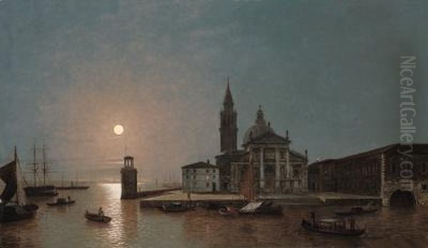 View Of San Giorgio Maggiore, Venice, By Moonlight - view 1