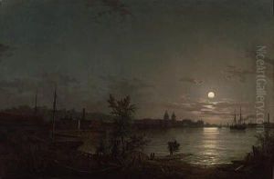 Greenwich Reach - Moonlight by Henry Pether