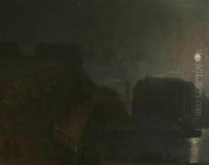 The Rialto Bridge Under Moonlight