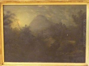 With Figures On A Bridge