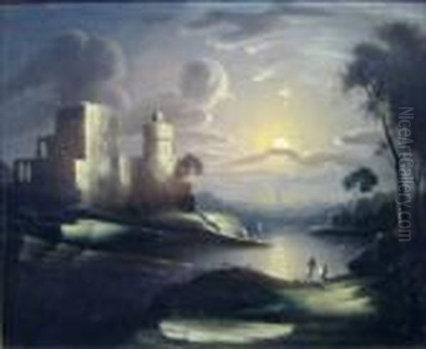 Moonlit Scene With Castle - view 1