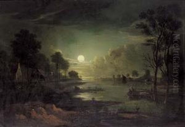 A Moonlit River Estuary - view 1