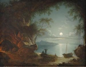 Figures In A Moonlit Cove
