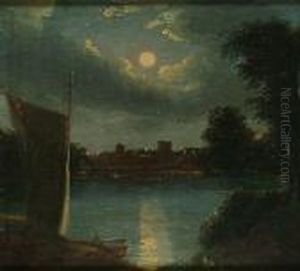 A Moonlit River Landscape