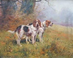 Deux Chiens De Meute by Eugene Petit