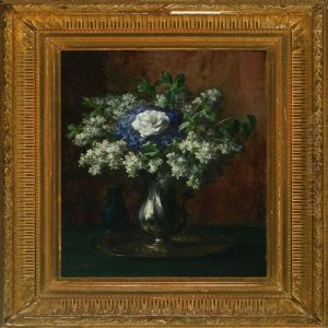 Still Life With Lilacs And Rose In A Vase by Eugene Petit