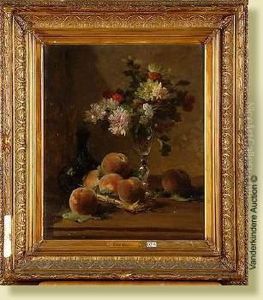 Nature Morte Aux Peches Et Aux Fleurs