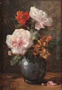 Roses Et Giroflees by Eugene Petit