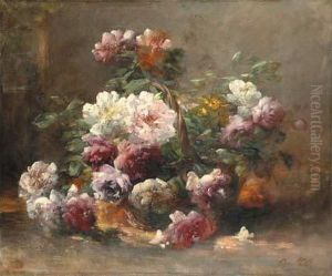 Panier De Pivoines by Eugene Petit