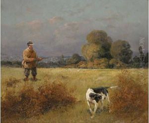 "chasseur Et Chien D'arret". by Eugene Petit